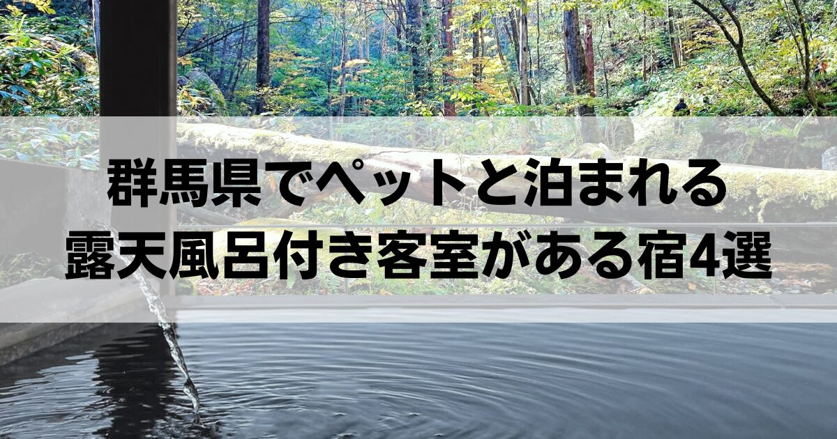 群馬県でペットと泊まれる露天風呂付き客室がある宿4選！極上の温泉宿を紹介